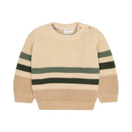 Gestrickter Pullover Sand gestreift