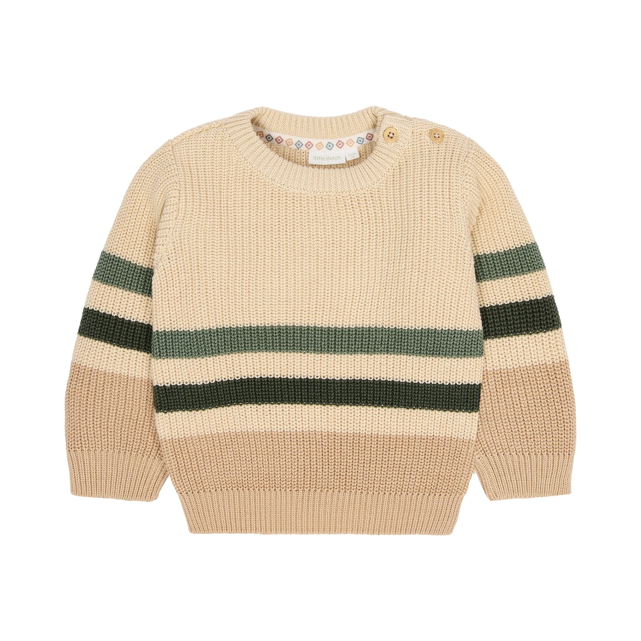 Gestrickter Pullover Sand gestreift