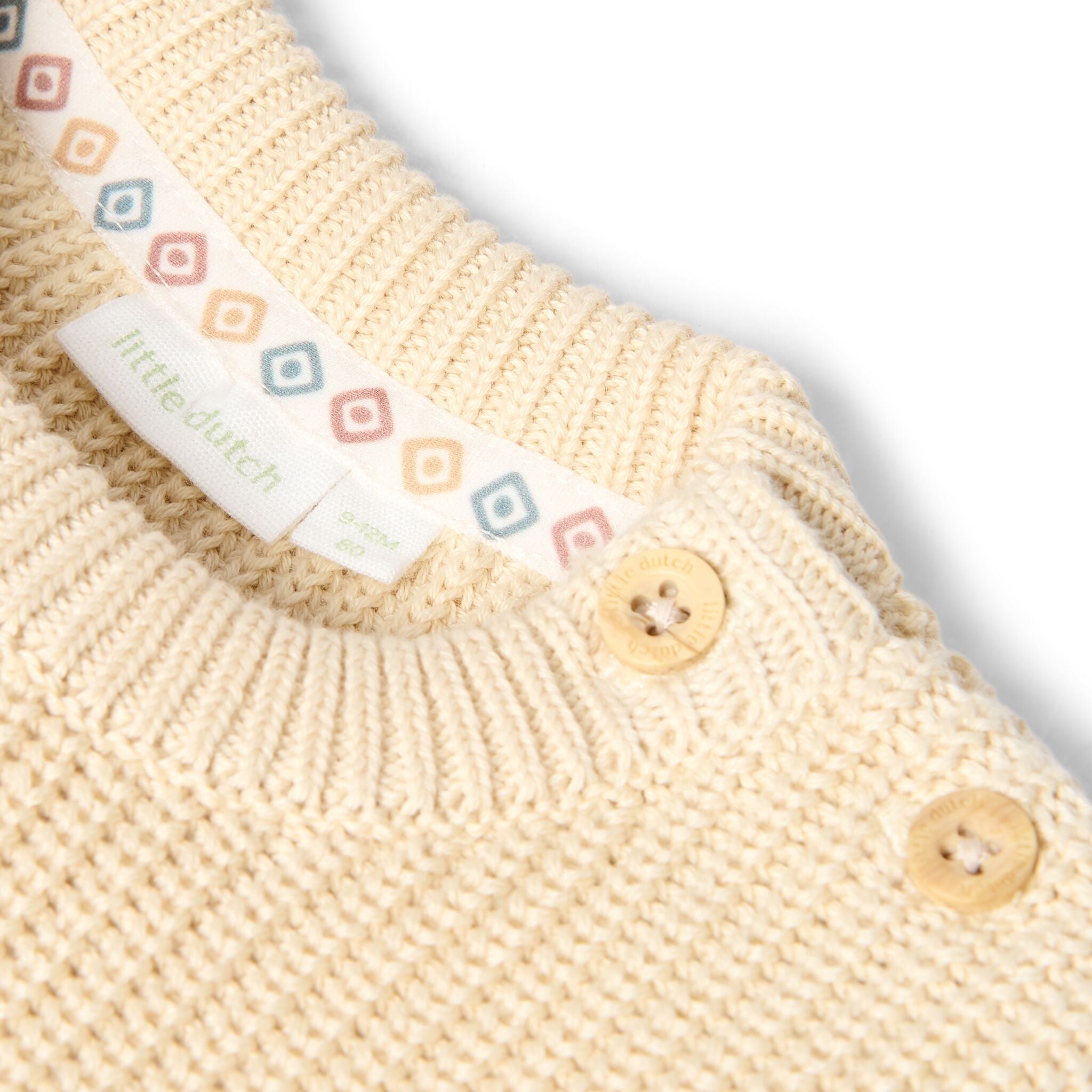 Gestrickter Pullover Sand gestreift
