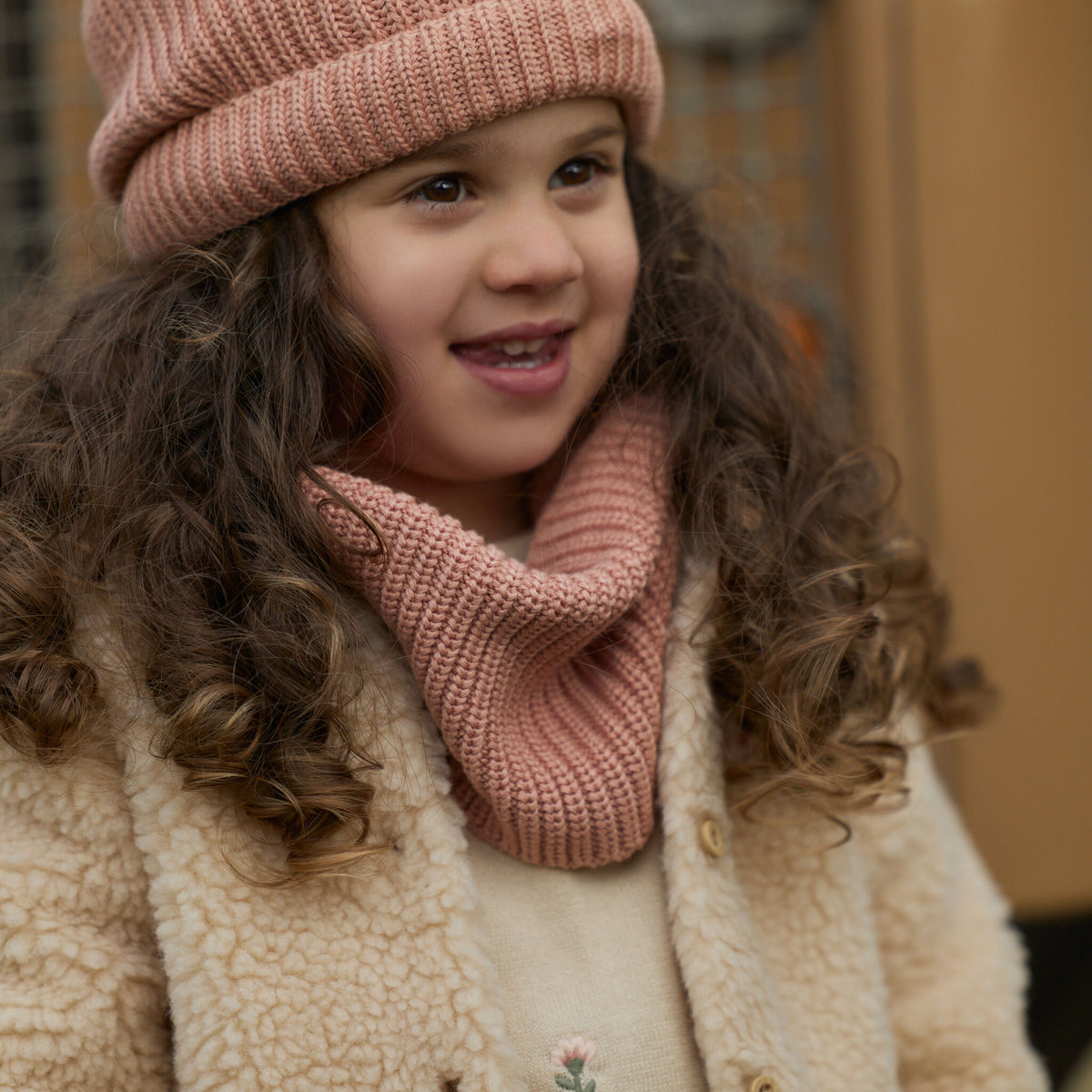 Teddy-Cardigan Beige