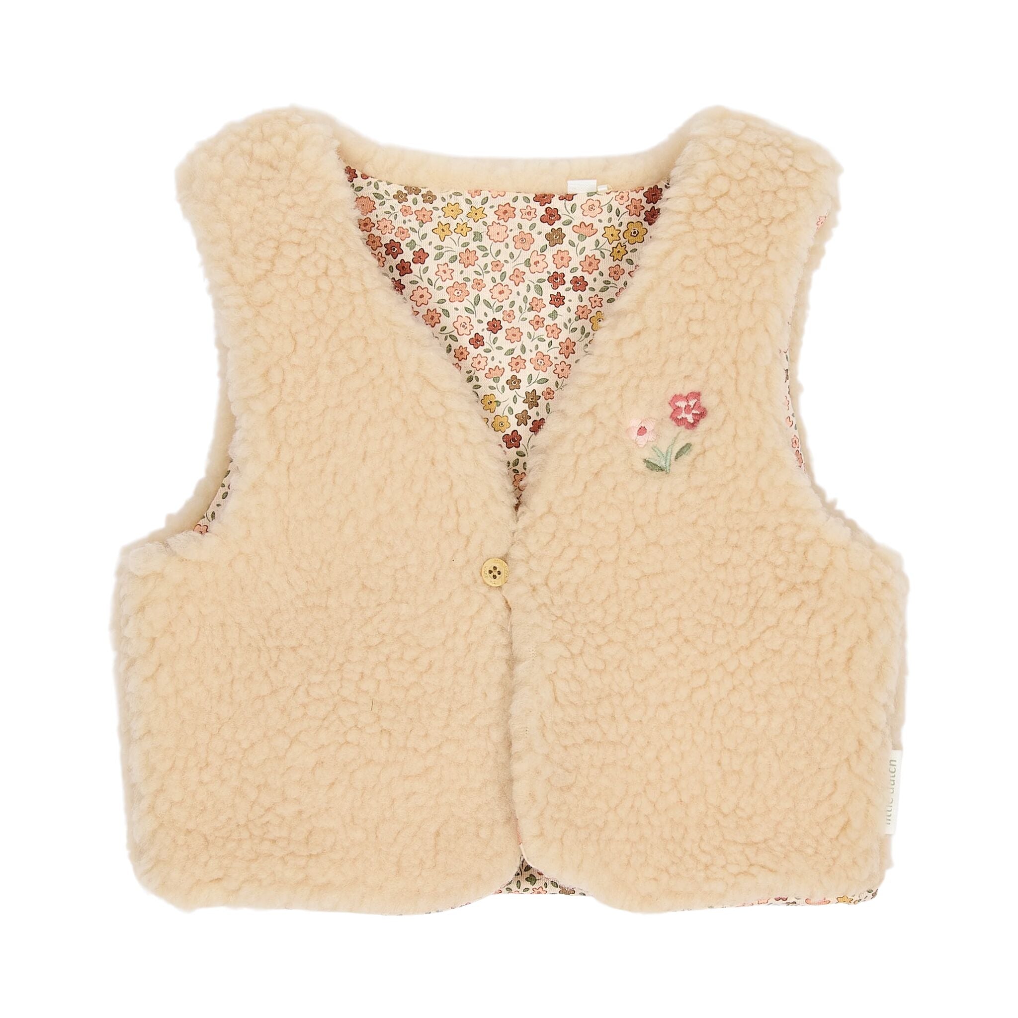 Teddy-Weste Beige