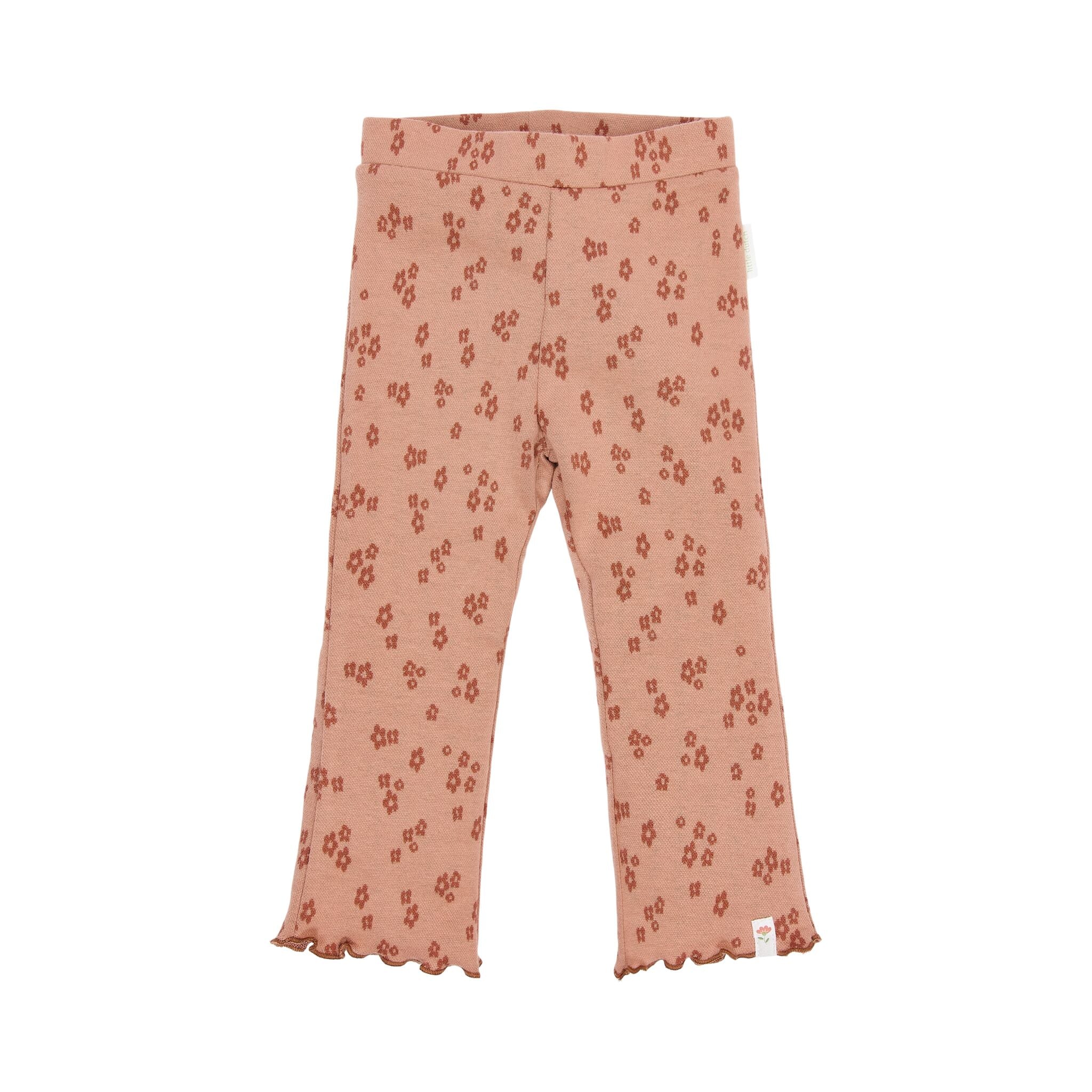 Ausgestellte Hose mit rosa Blumenmuster