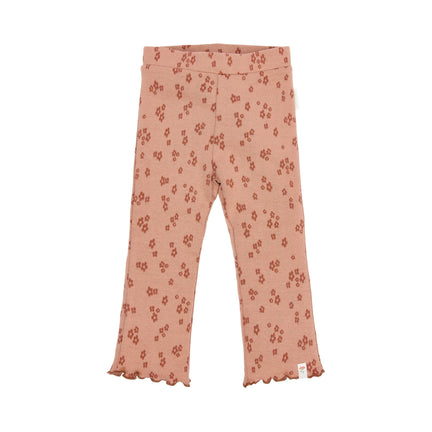 Flared Pants Pink Floral Print