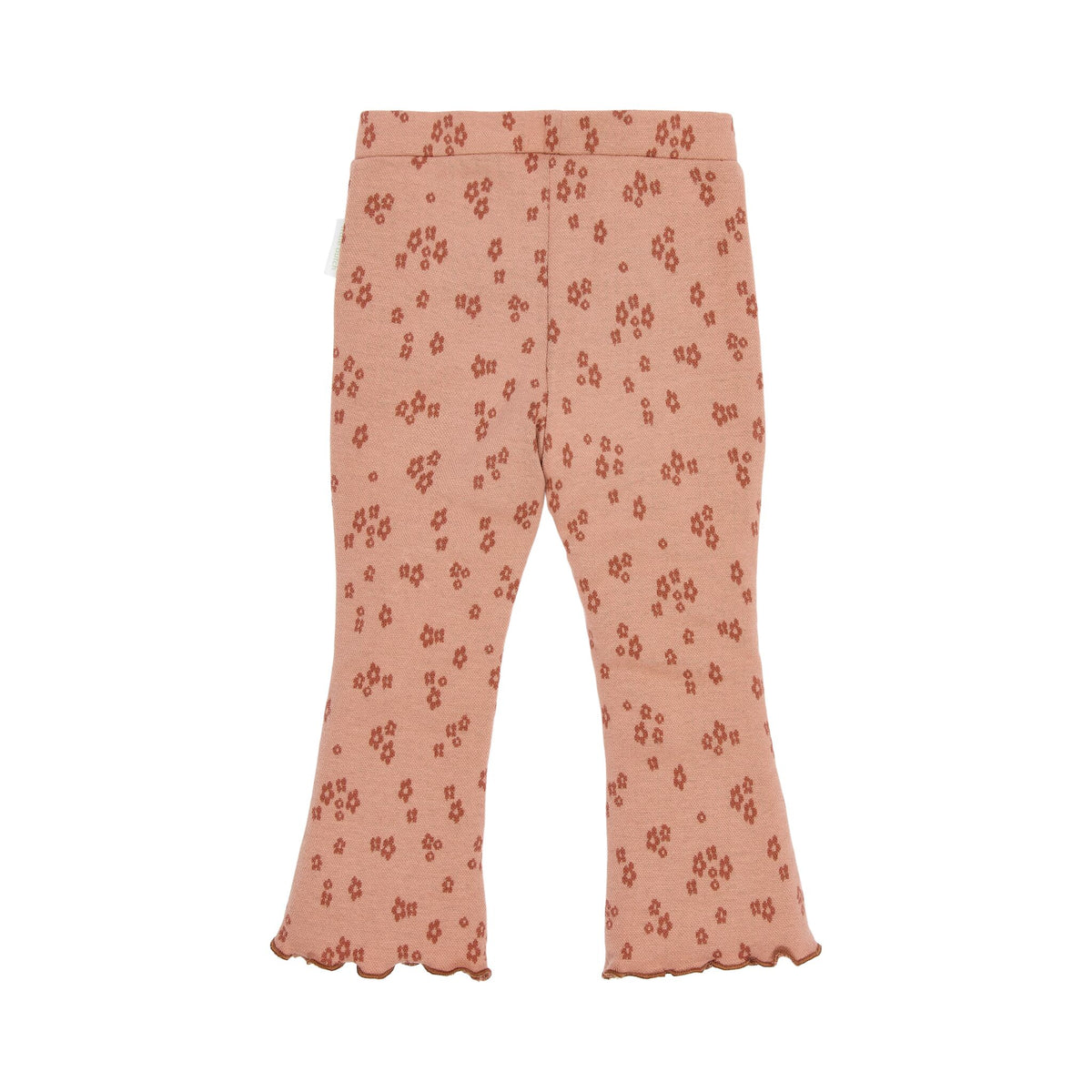 Ausgestellte Hose mit rosa Blumenmuster