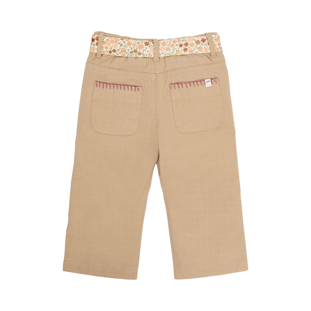 Beige Hose mit Blumengürtel