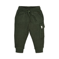 Cargohose aus grünem Sweatstoff