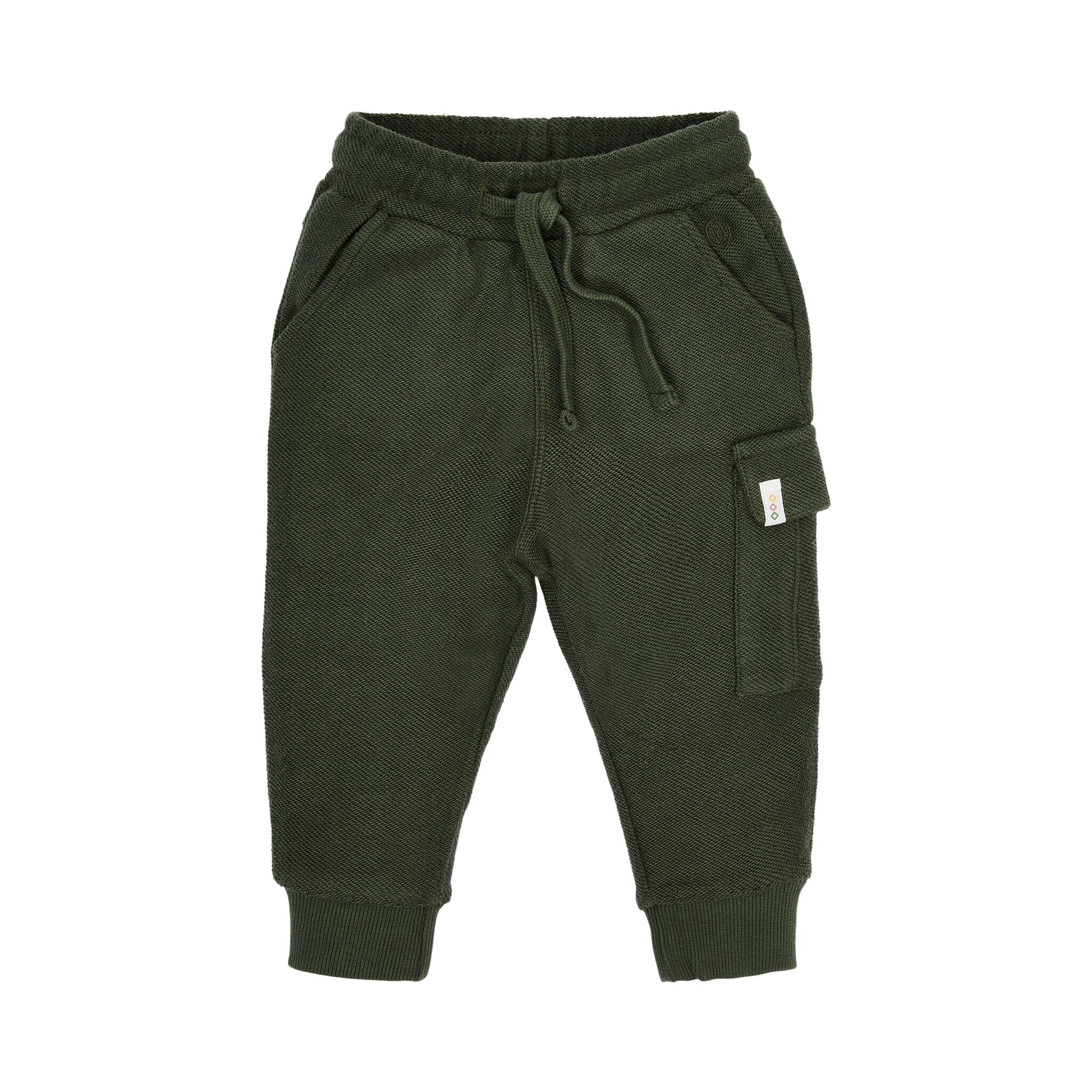 Cargohose aus grünem Sweatstoff