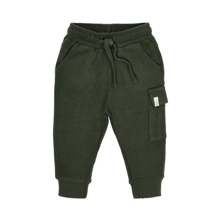 Cargohose aus grünem Sweatstoff