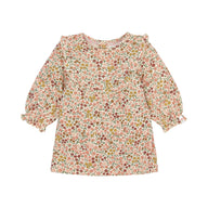 Langärmliges Kleid mit rosa Blumendruck