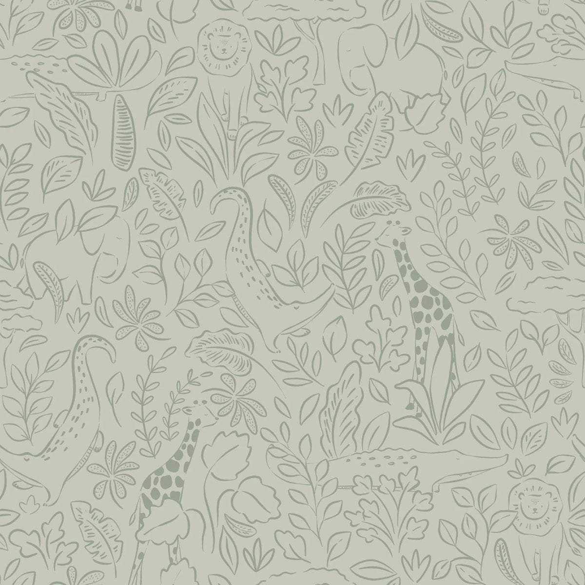 Vliesbehang - Groen - Safari Dreams Desert Sage