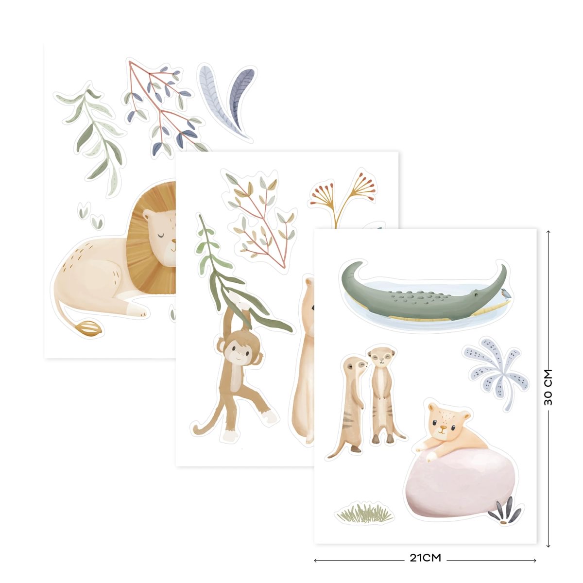 Muursticker set - Safari Leo - A3