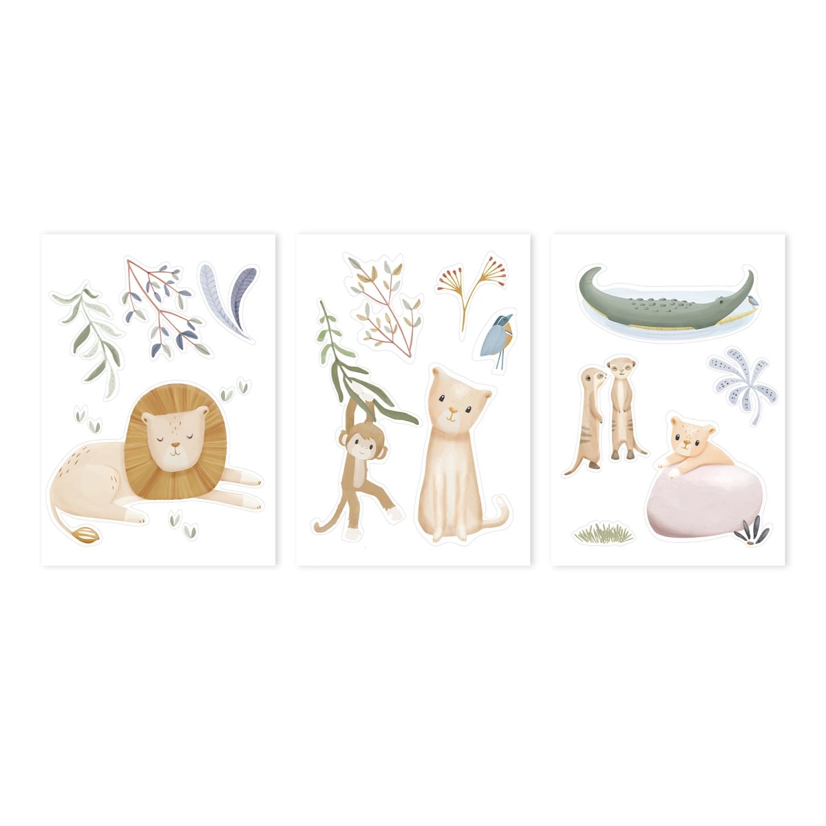 Muursticker set - Safari Leo - A3