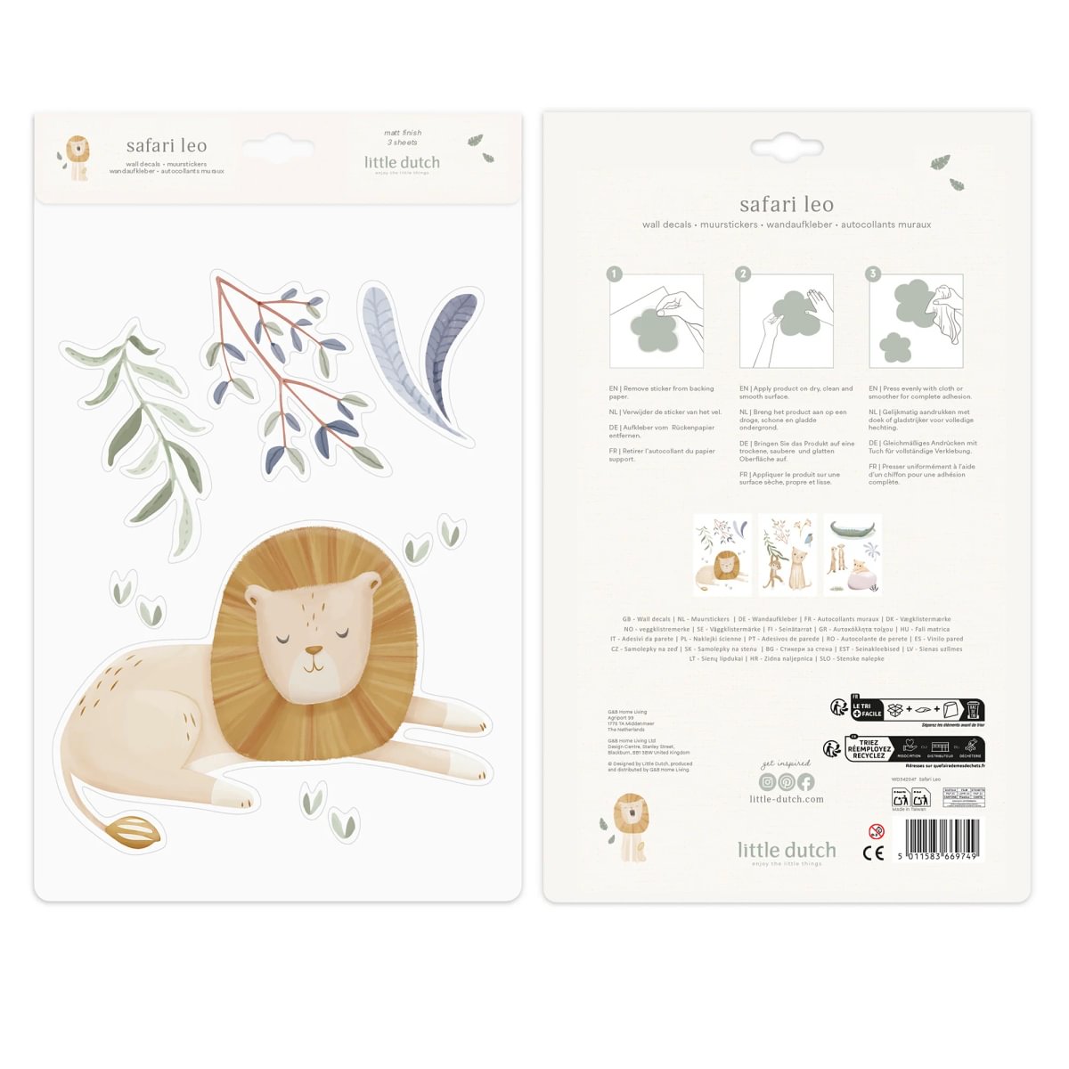 Muursticker set - Safari Leo - A3