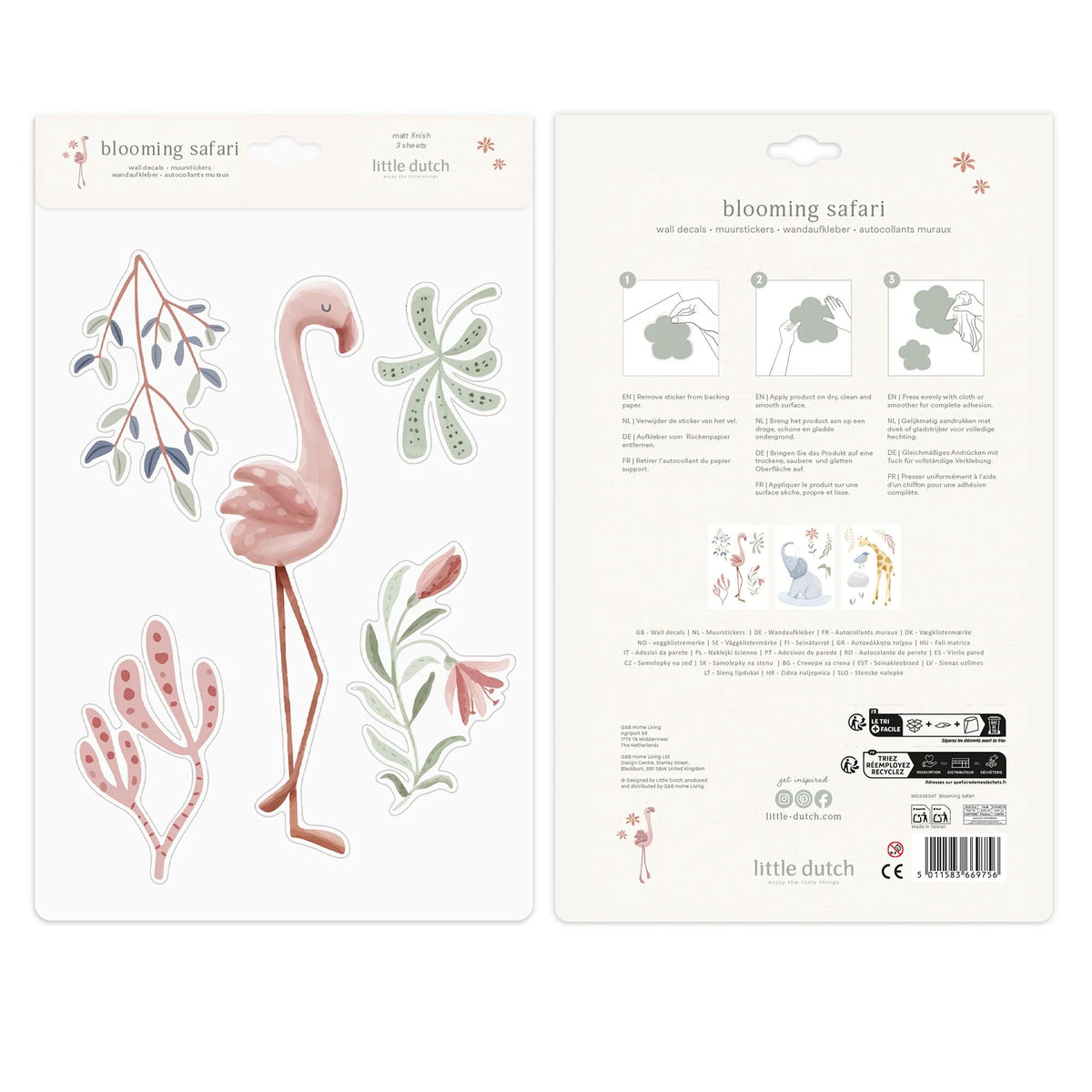 Muursticker set - Blooming Safari - A3