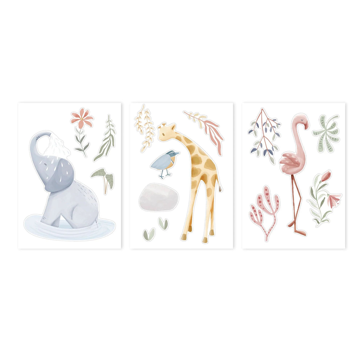 Muursticker set - Blooming Safari - A3
