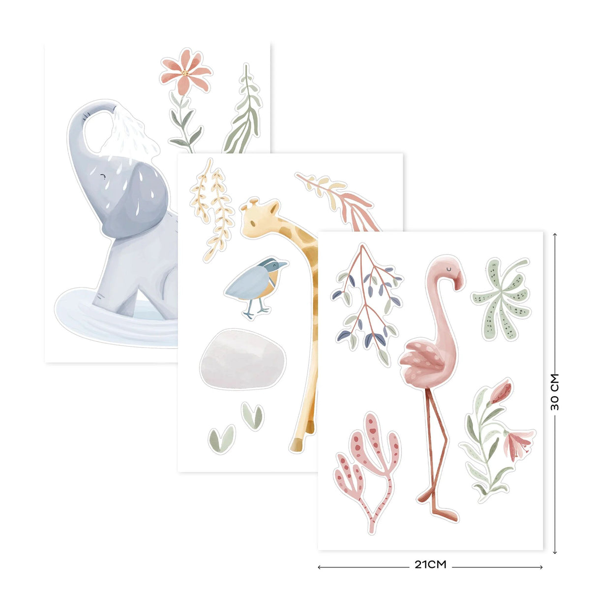 Muursticker set - Blooming Safari - A3