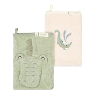 Washandjes set Krokodil - Groen