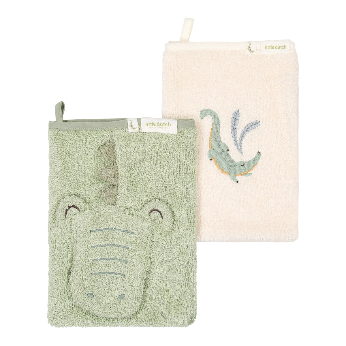 Washandjes set Krokodil - Groen