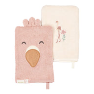 Washandjes set Flamingo - Roze