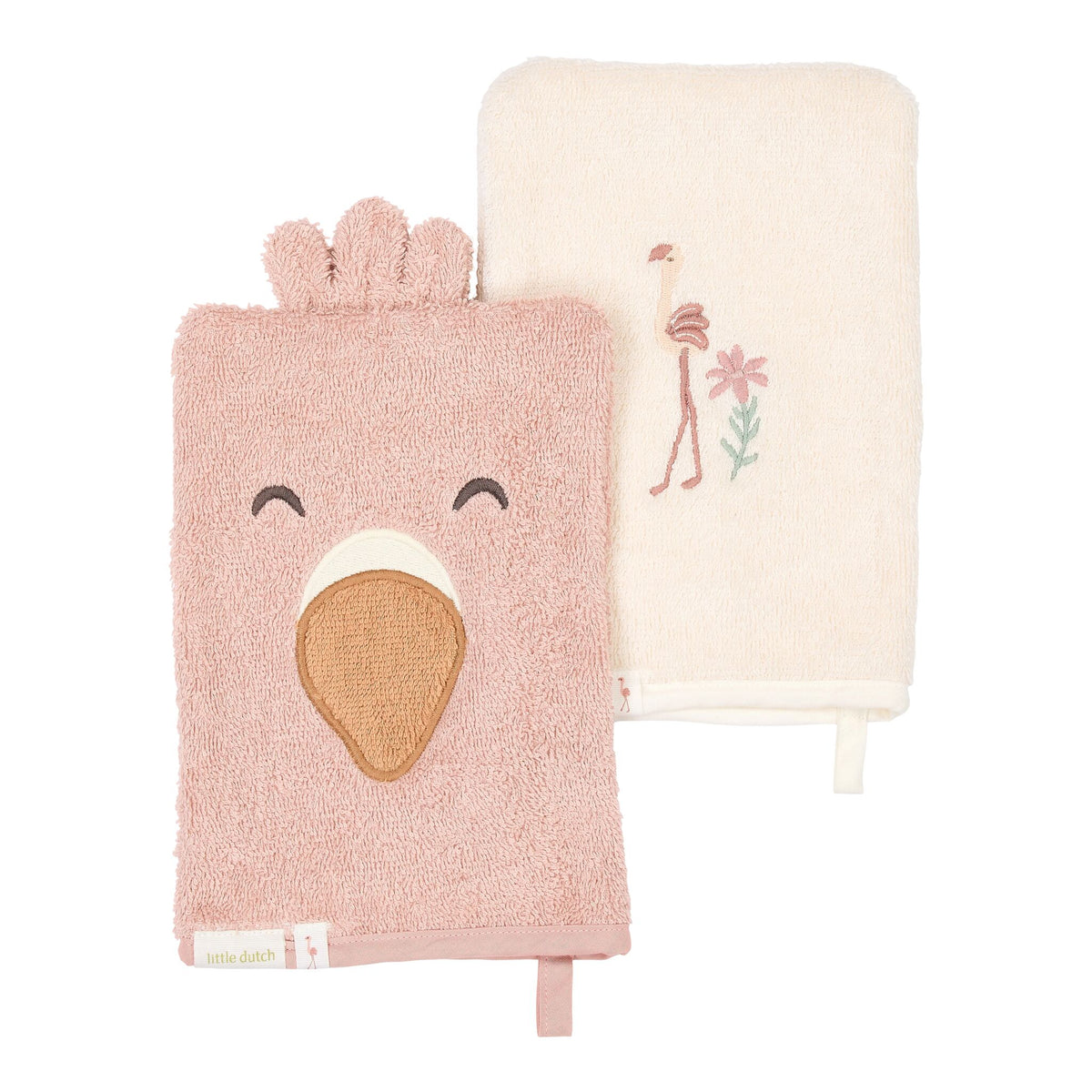 Washandjes set Flamingo - Roze