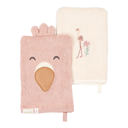 Washandjes set Flamingo - Roze