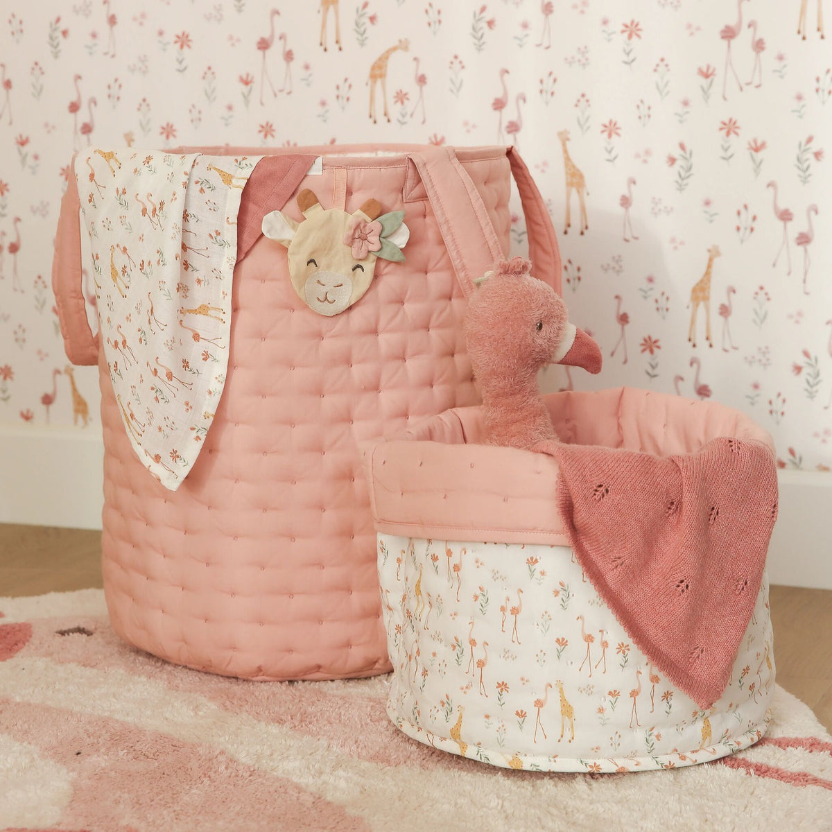 Swaddle set - Roze - 70x70 cm - Blooming  Safari