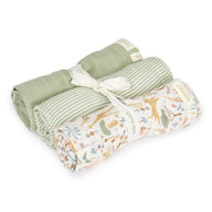 Swaddle set - Groen -  70x70 cm - Safari Wonders