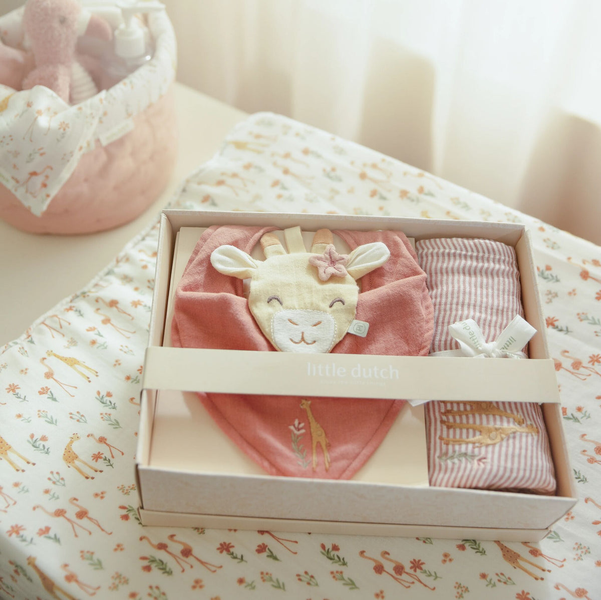 Geschenkdoos Giraffe - Roze