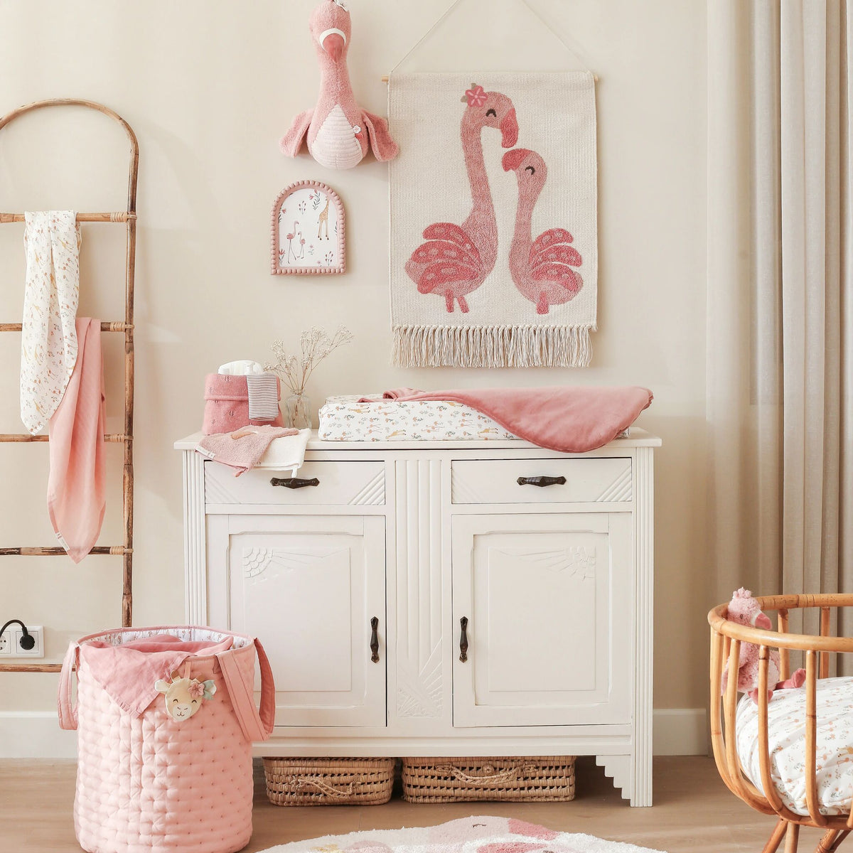 Wandkleed Flamingo - Roze