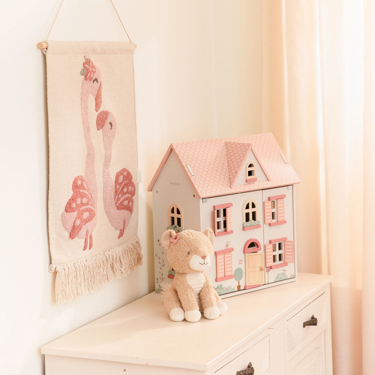 Wandkleed Flamingo - Roze