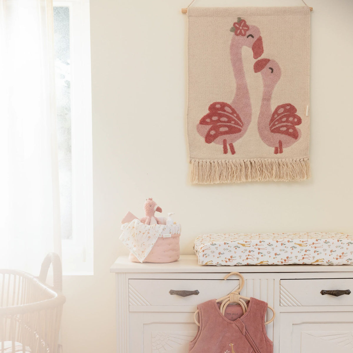 Wandkleed Flamingo - Roze