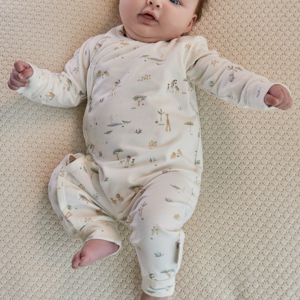Playsuit wrap over White Little Safari