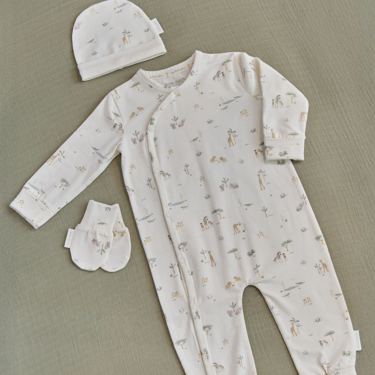 Playsuit wrap over White Little Safari