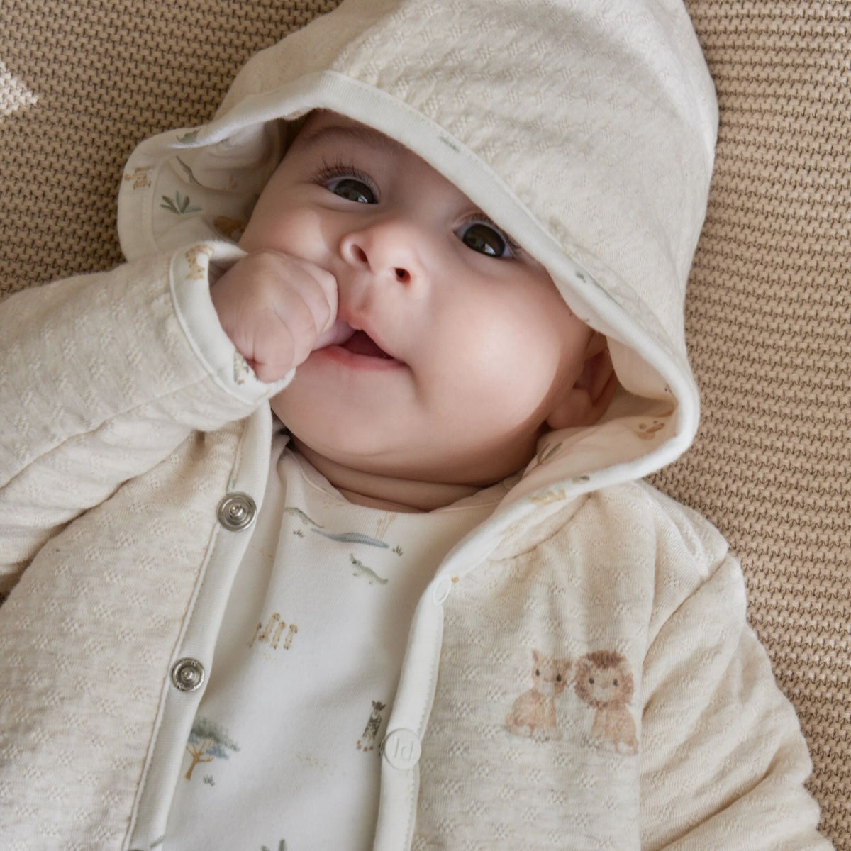 Omkeerbaar Vest Beige met Capuchon