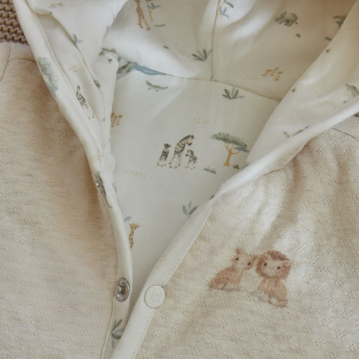 Omkeerbaar Vest Beige met Capuchon