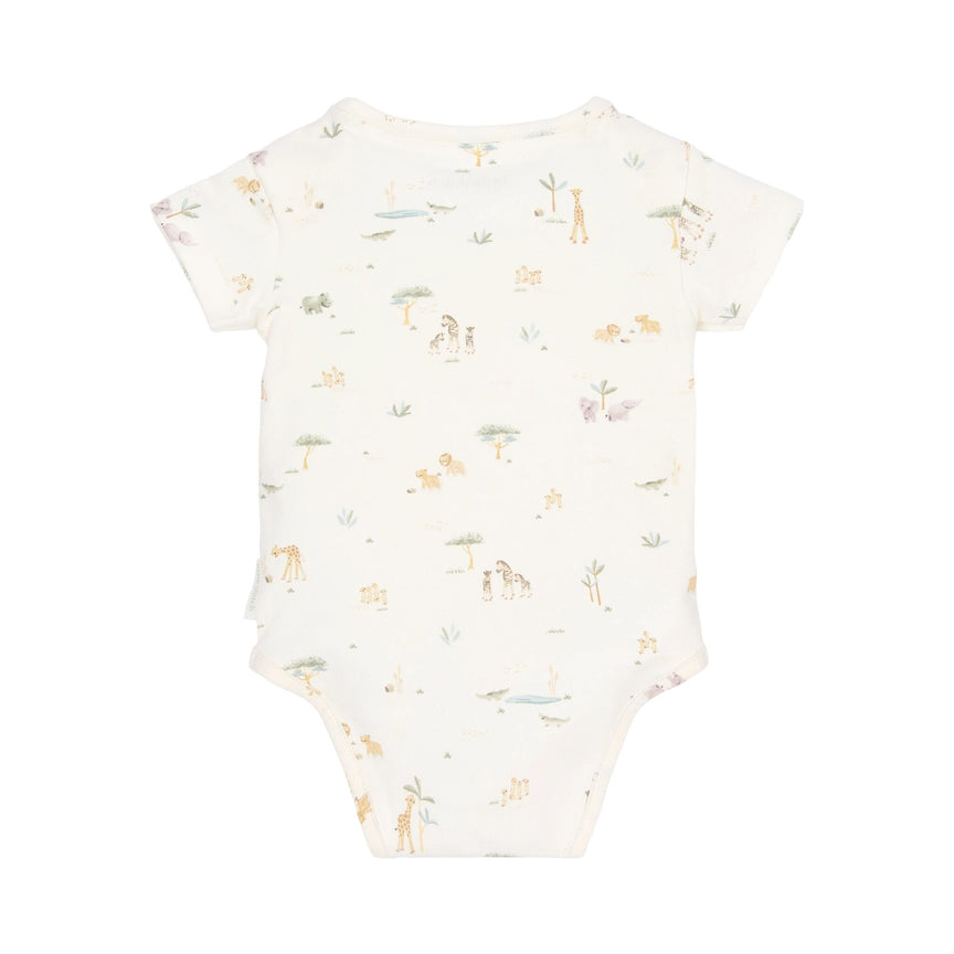 Romper korte mouw Wit Little Safari