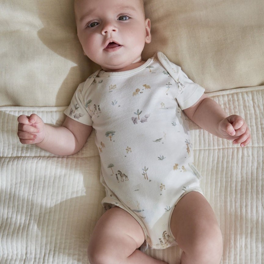 Romper korte mouw Wit Little Safari