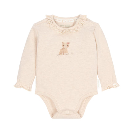 Body manches longues Beige à volants