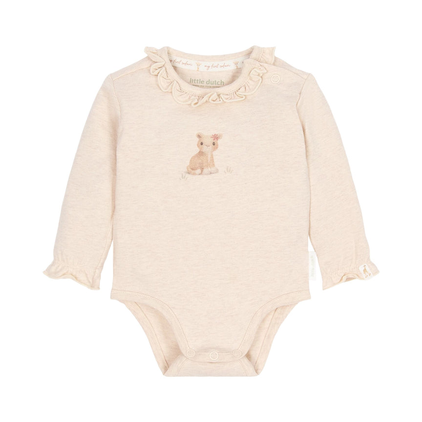 Romper lange mouw Beige met Ruches