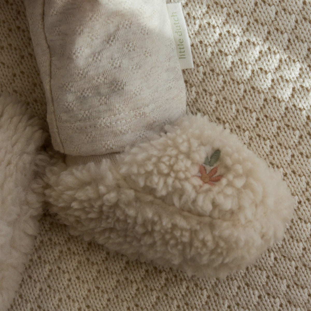 Teddy baby Slofjes Zand Bloemenprint