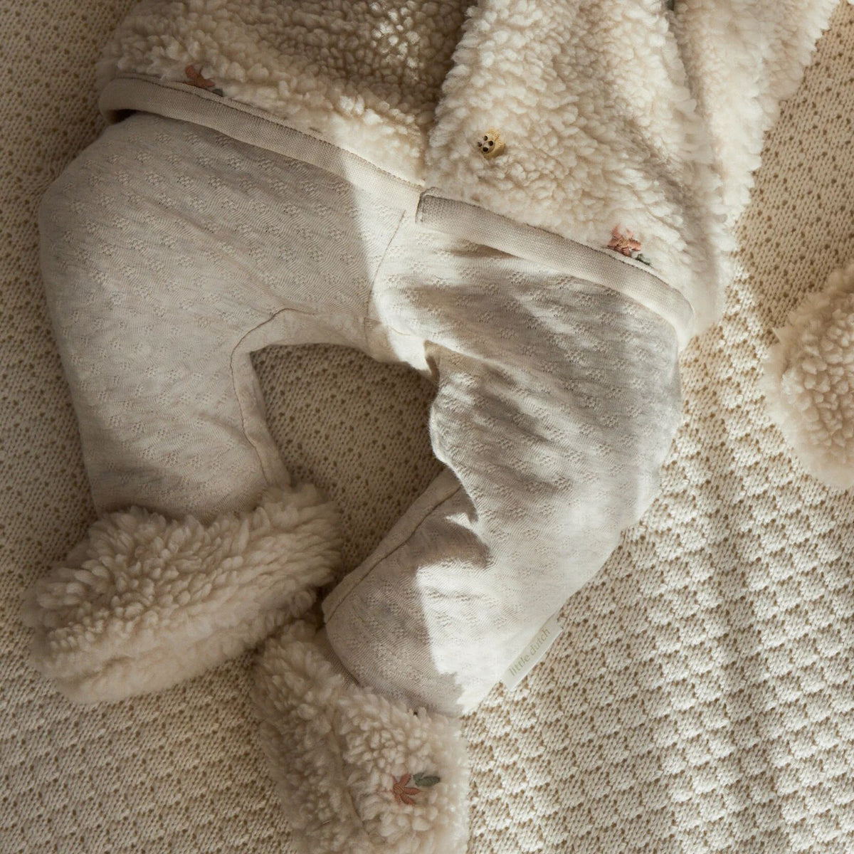 Teddy baby Slofjes Zand Bloemenprint