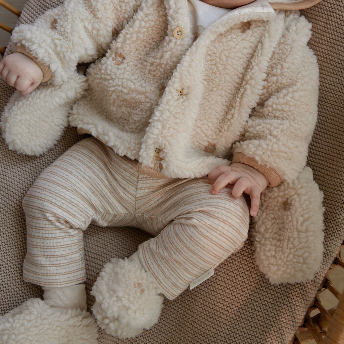 Teddy baby Slofjes Zand Pootjesprint