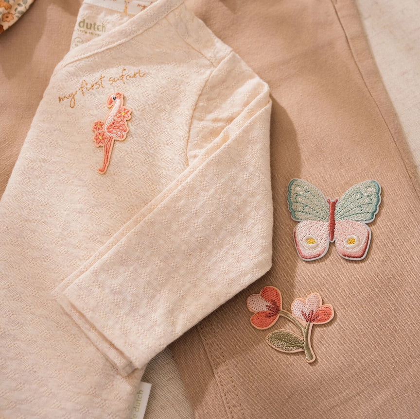Set van 2 strijkpatches safari flamingo