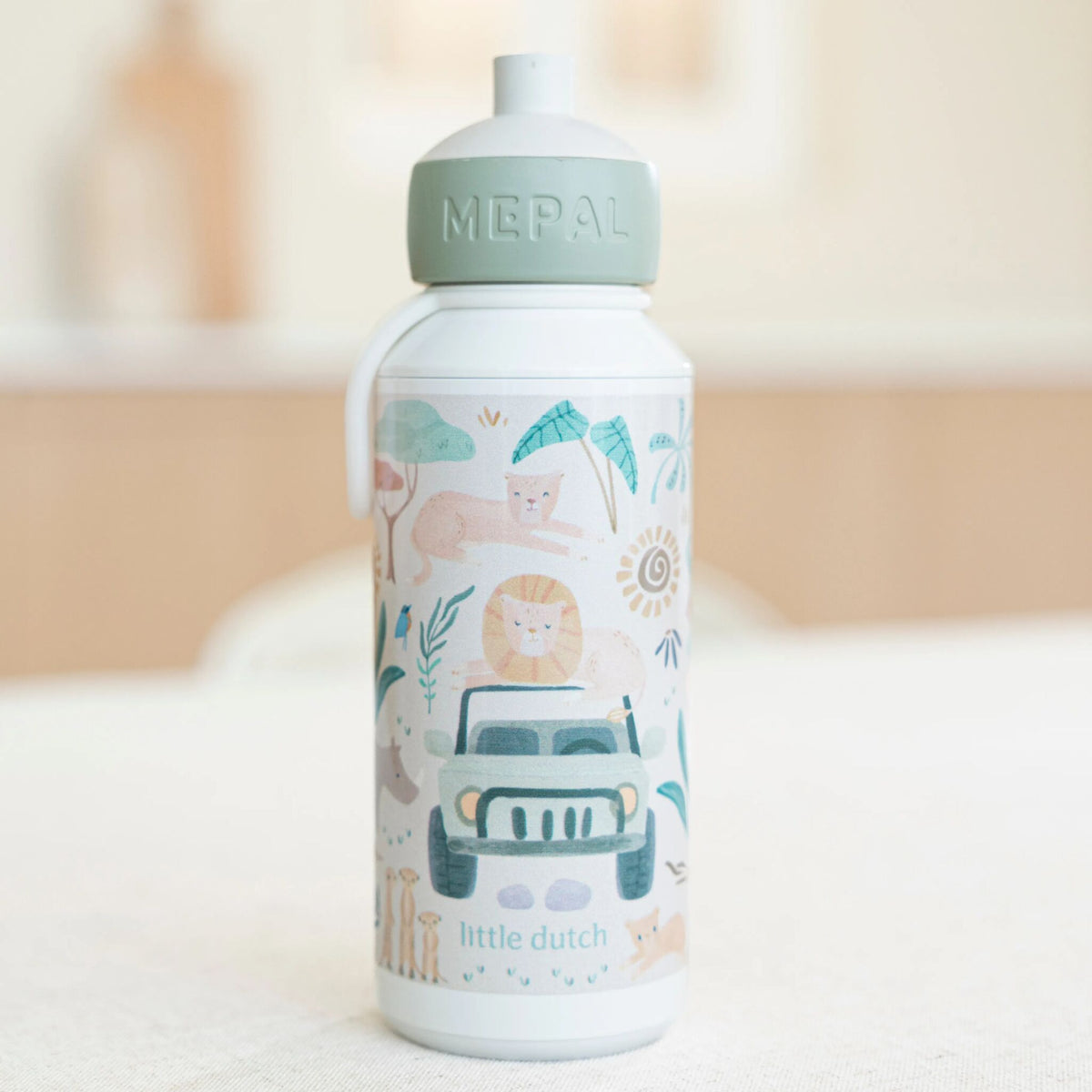 Drinkfles kind pop-up 400 ml - Mepal Campus - Safari Friends