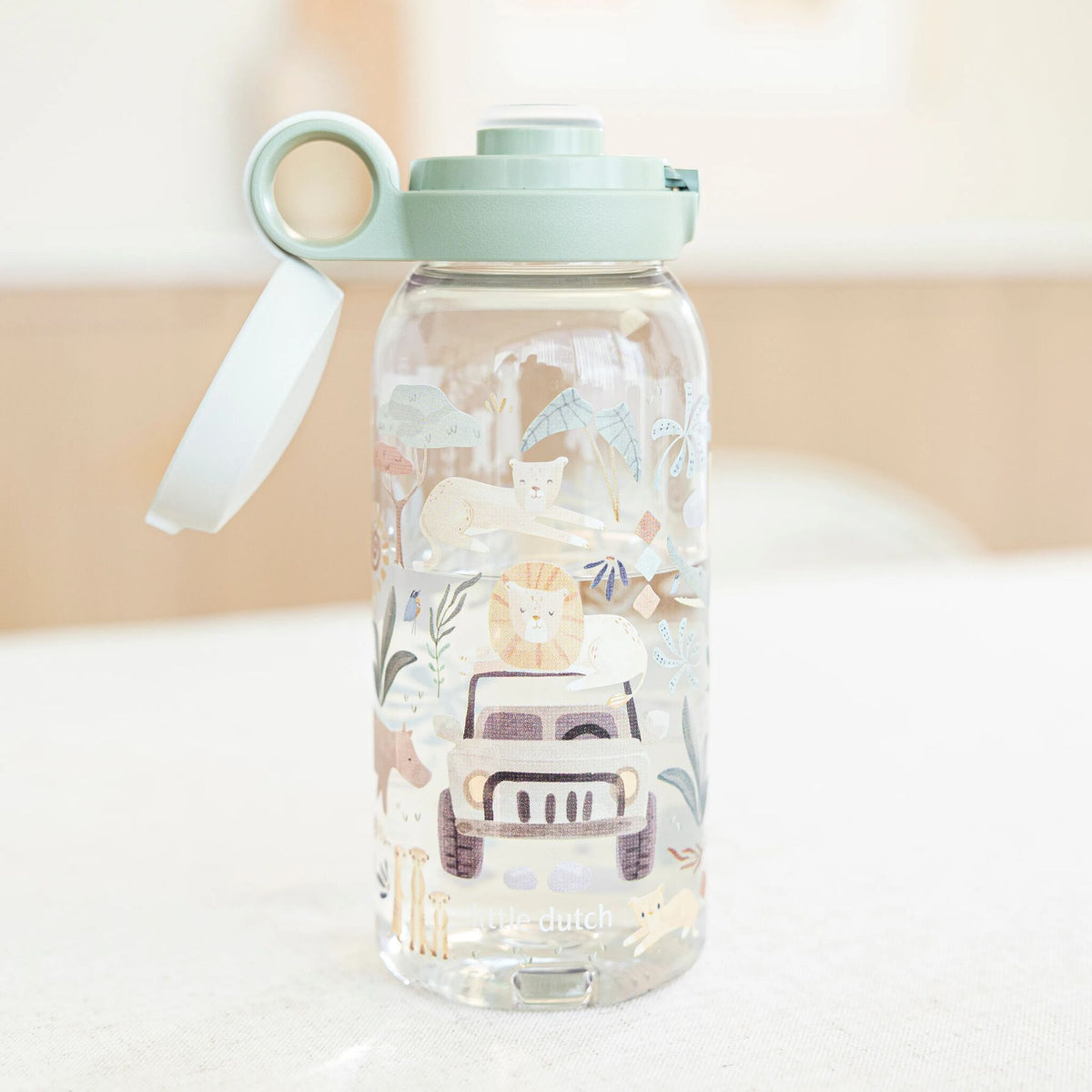 Drinkfles kind flipdop 600 ml - Mepal Campus - Safari Friends