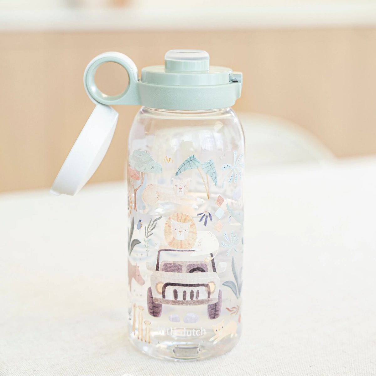 Kindertrinkflasche mit Klappdeckel 600 ml - Mepal Campus - Safari Friends