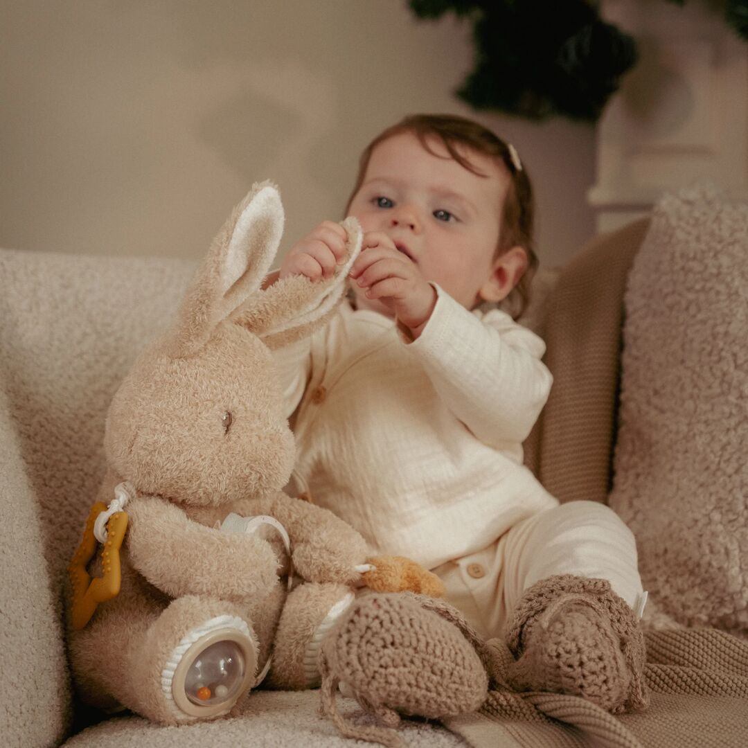 Doudou d'activités Lapin - Sable - Bébé Lapin 