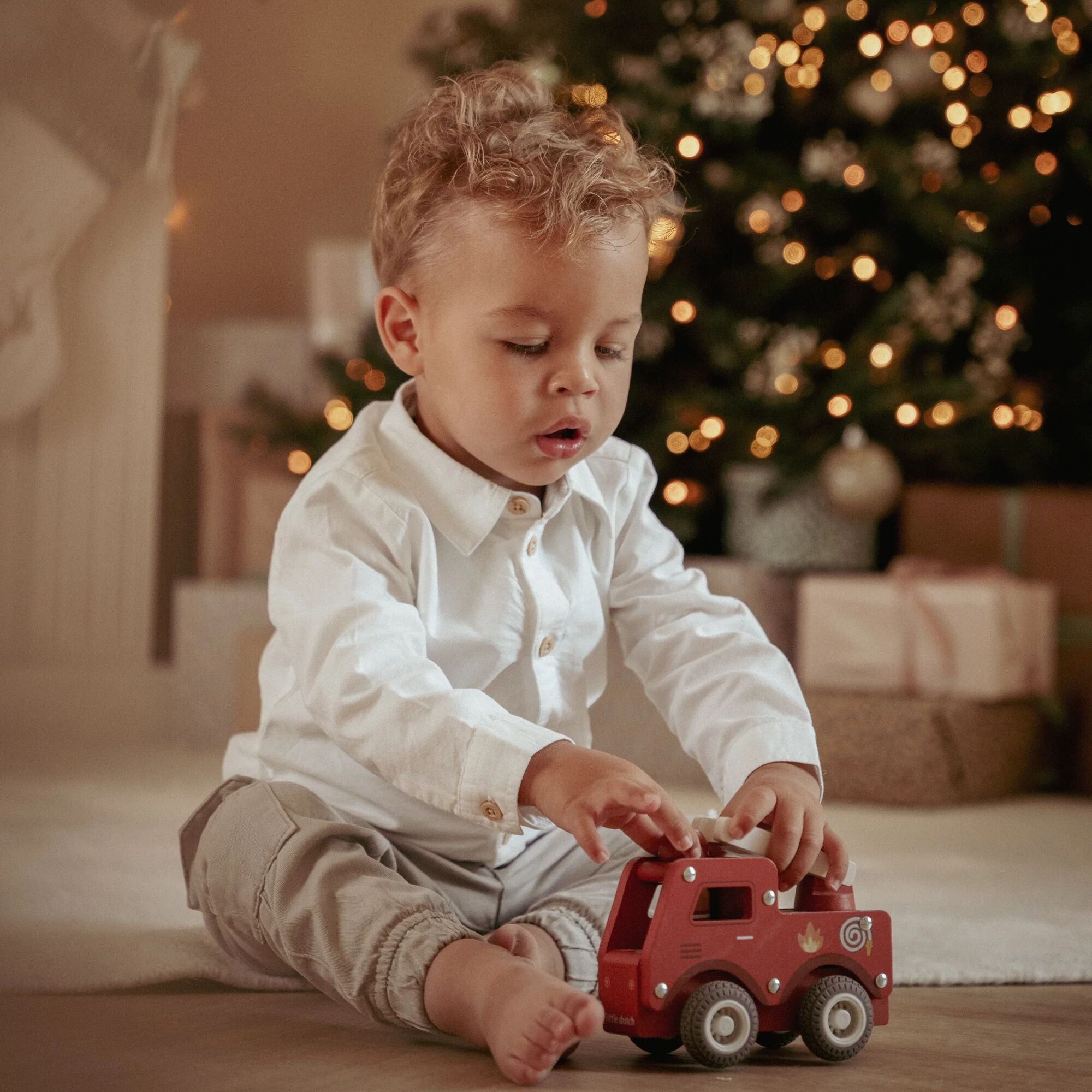 Houten brandweerwagen – Rood – Essentials