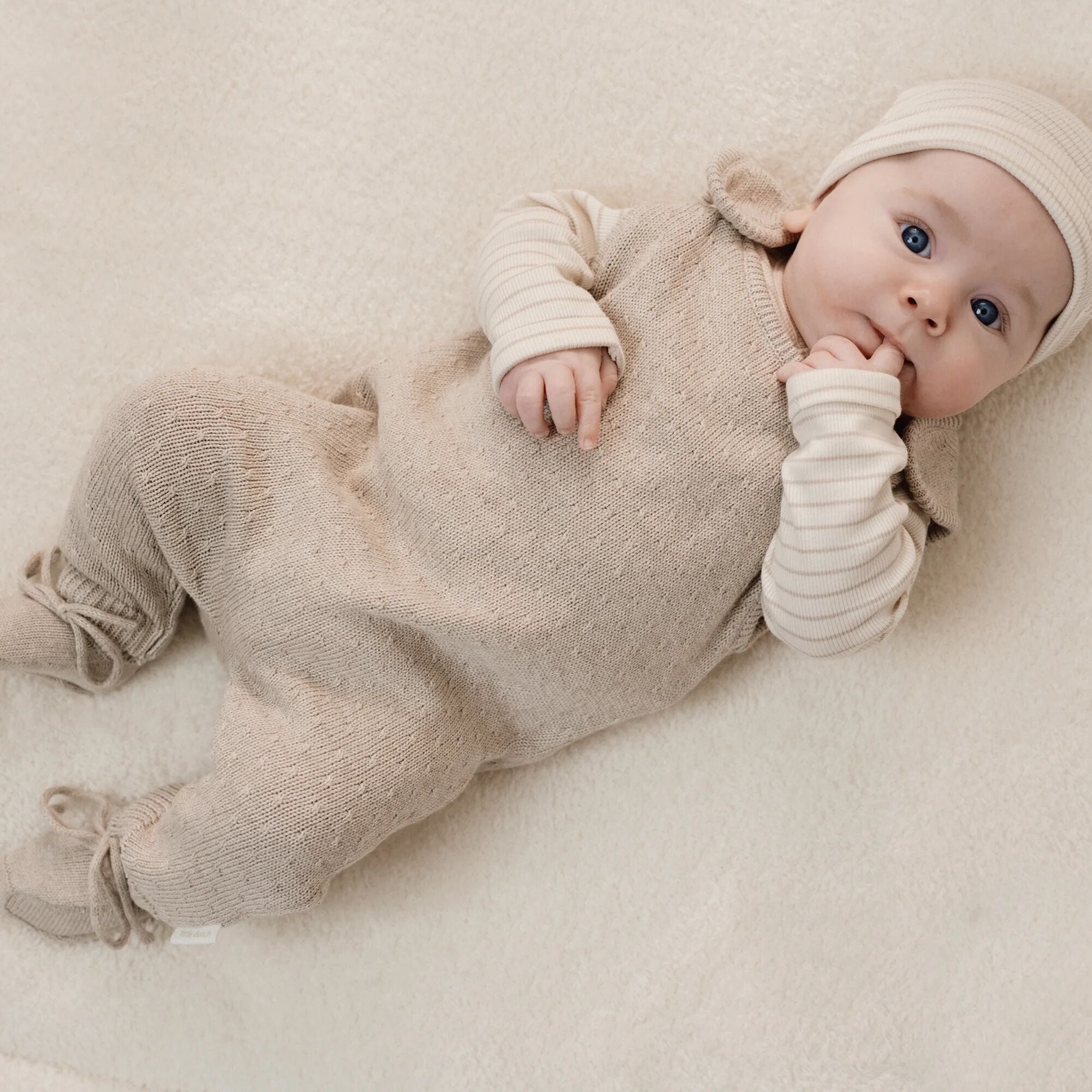 Rompersuit - Knitted - Beige - Newborn Naturals 