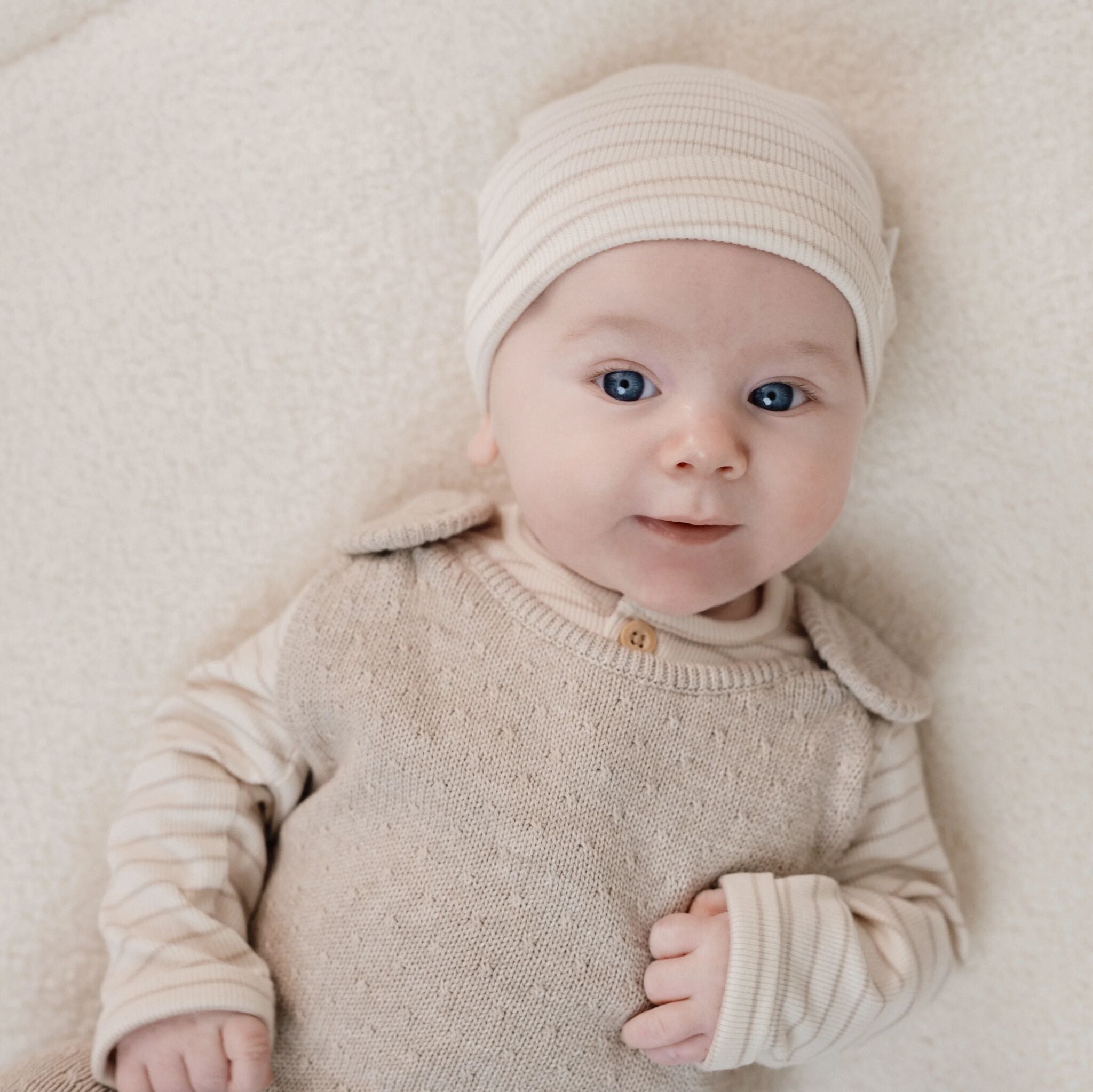 Rompersuit - Knitted - Beige - Newborn Naturals 